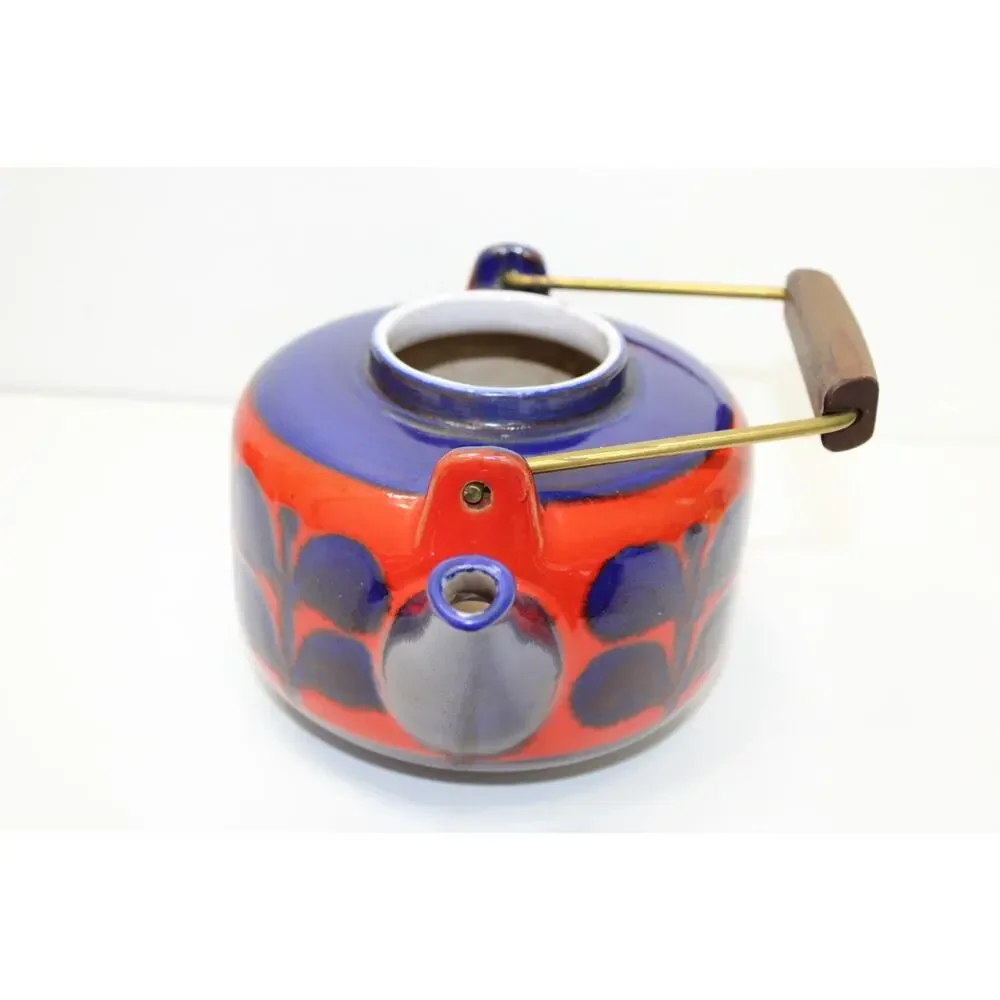 VTG Waechtersbach West Germany Fat Lava MCM Mid Century Teapot Set 5 Cups